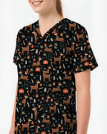 Oh Deer Christmas Holiday Nursing Scrub Top - Scrubloop