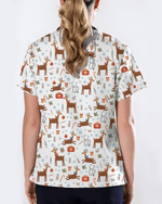 Oh Deer Christmas Holiday Nursing Scrub Top - Scrubloop