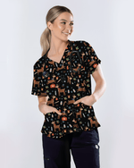 Oh Deer Christmas Holiday Nursing Scrub Top - Scrubloop