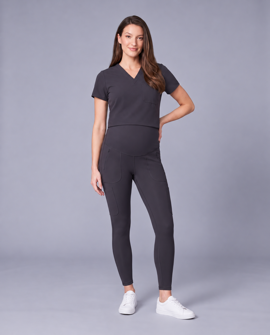 Maternity Scrub Legging Pewter
