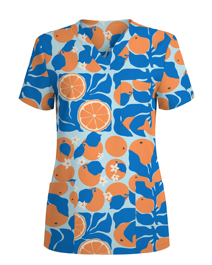 Orange Bliss Citrus Sunshine Fresh Glow Women Scrub Top