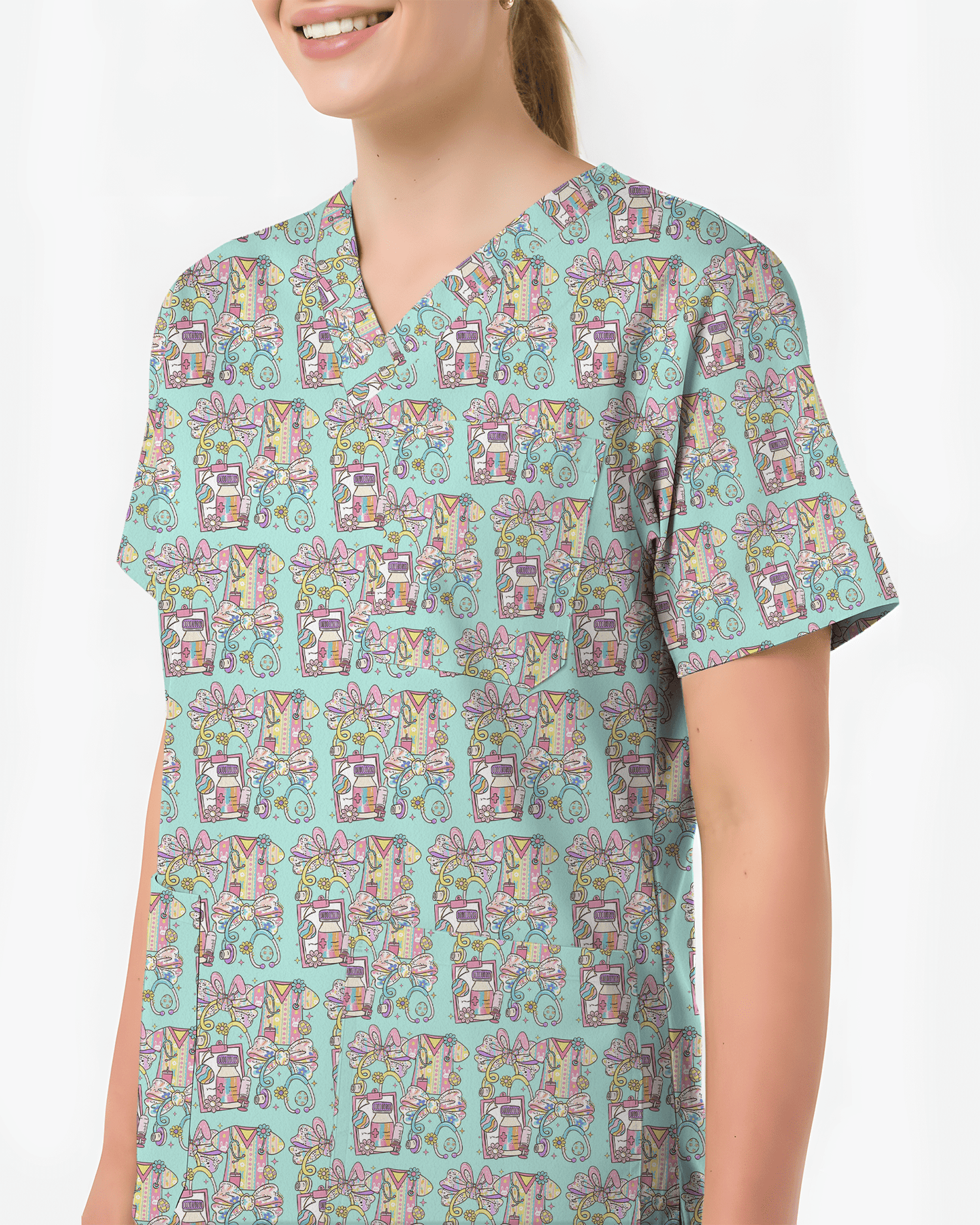 Pastel Medical Tools Medical Scrub Top - Scrubloop