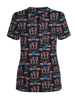 Patriotic 250 Years of Independence Healthcare Scrub Top - Scrubloop