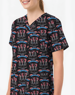 Patriotic 250 Years of Independence Healthcare Scrub Top - Scrubloop