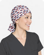 Patriotic American Butterfly Theme Scrub Cap - Scrubloop