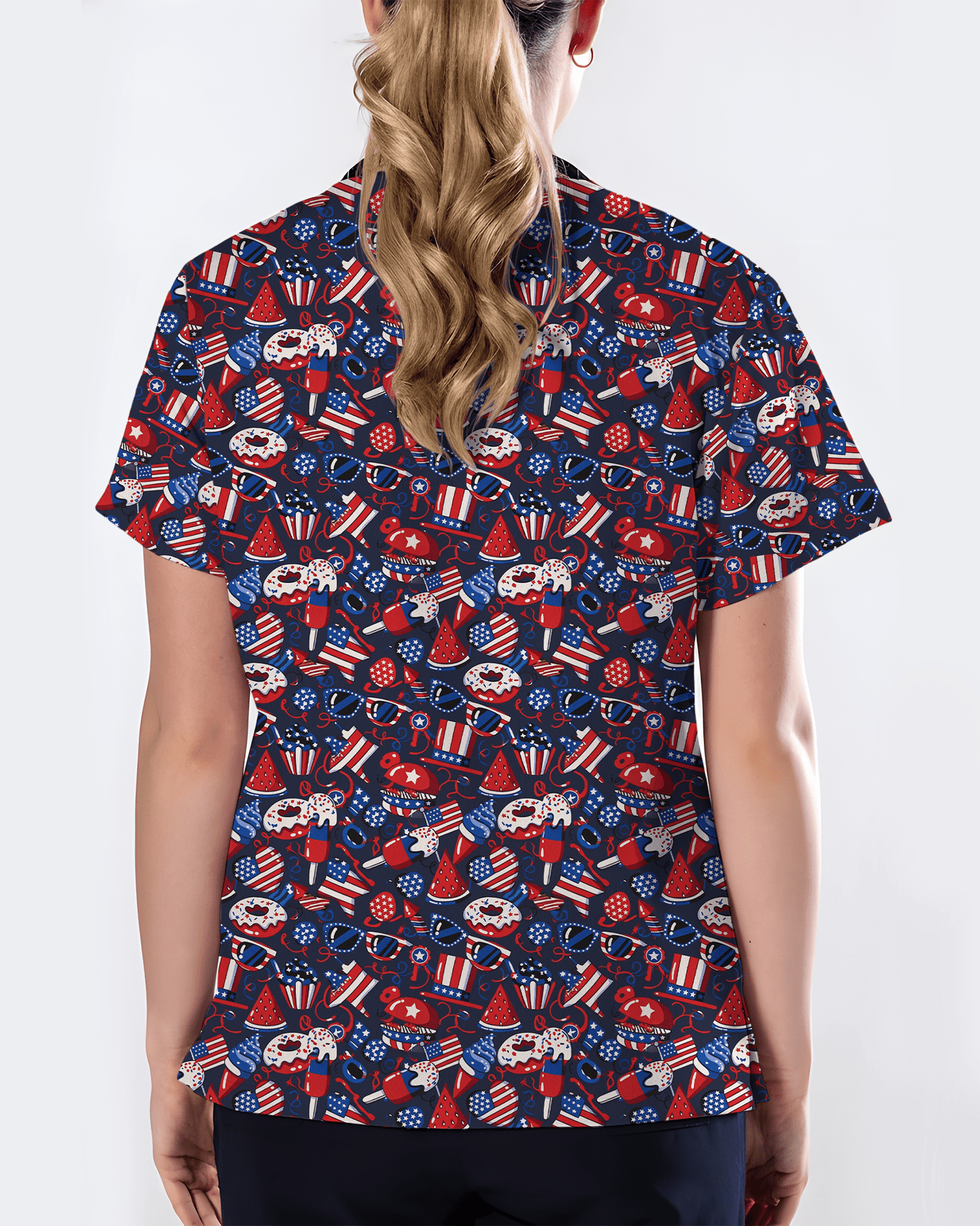 Patriotic Summer Treats Nursing Scrub Top - Scrubloop