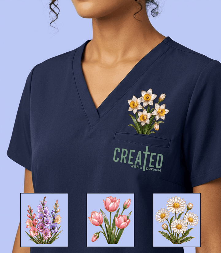 Personalized Birth Month Flower And Name Created With A Purpose Nurse Top