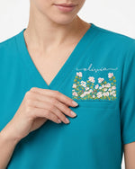 Personalized Birth Month Flower And Name Gift For Nurse Top - Scrubloop