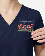 Personalized Birth Month Flower And Name Gift For Nurse Top - Scrubloop