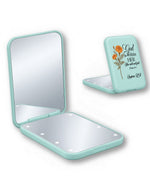 Personalized Birth Month Flower, Name & Job Title God Is Within Her Christian Gift For Nurse LED Mirror - Scrubloop