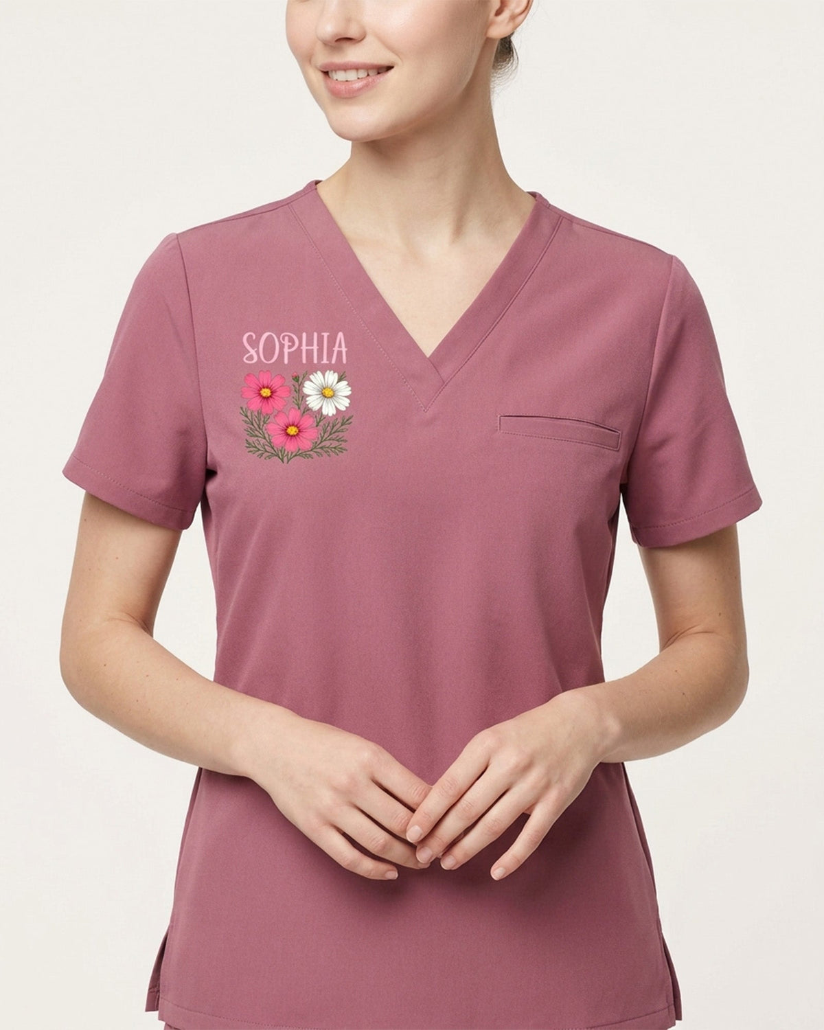 Personalized Birth Month Flower, Name & Year The Year I Became A Nurse Hidden Message Gift For Nurse Nursing Student Top - Scrubloop