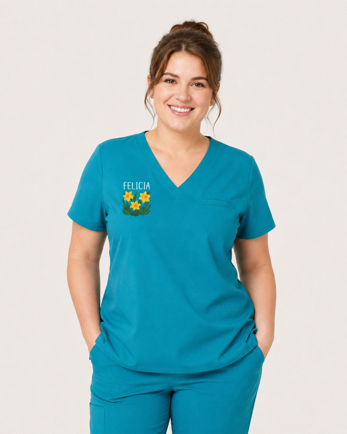 Personalized Birth Month Flower, Name & Year The Year I Became A Nurse Hidden Message Gift For Nurse Nursing Student Top - Scrubloop