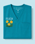Personalized Birth Month Flower, Name & Year The Year I Became A Nurse Hidden Message Gift For Nurse Nursing Student Top - Scrubloop
