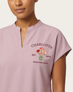 Personalized Birth Month Flower, Specialty And Name Nurse Mandarin Top - Scrubloop