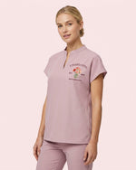 Personalized Birth Month Flower, Specialty And Name Nurse Mandarin Top - Scrubloop