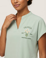 Personalized Birth Month Flower, Specialty And Name Nurse Mandarin Top - Scrubloop