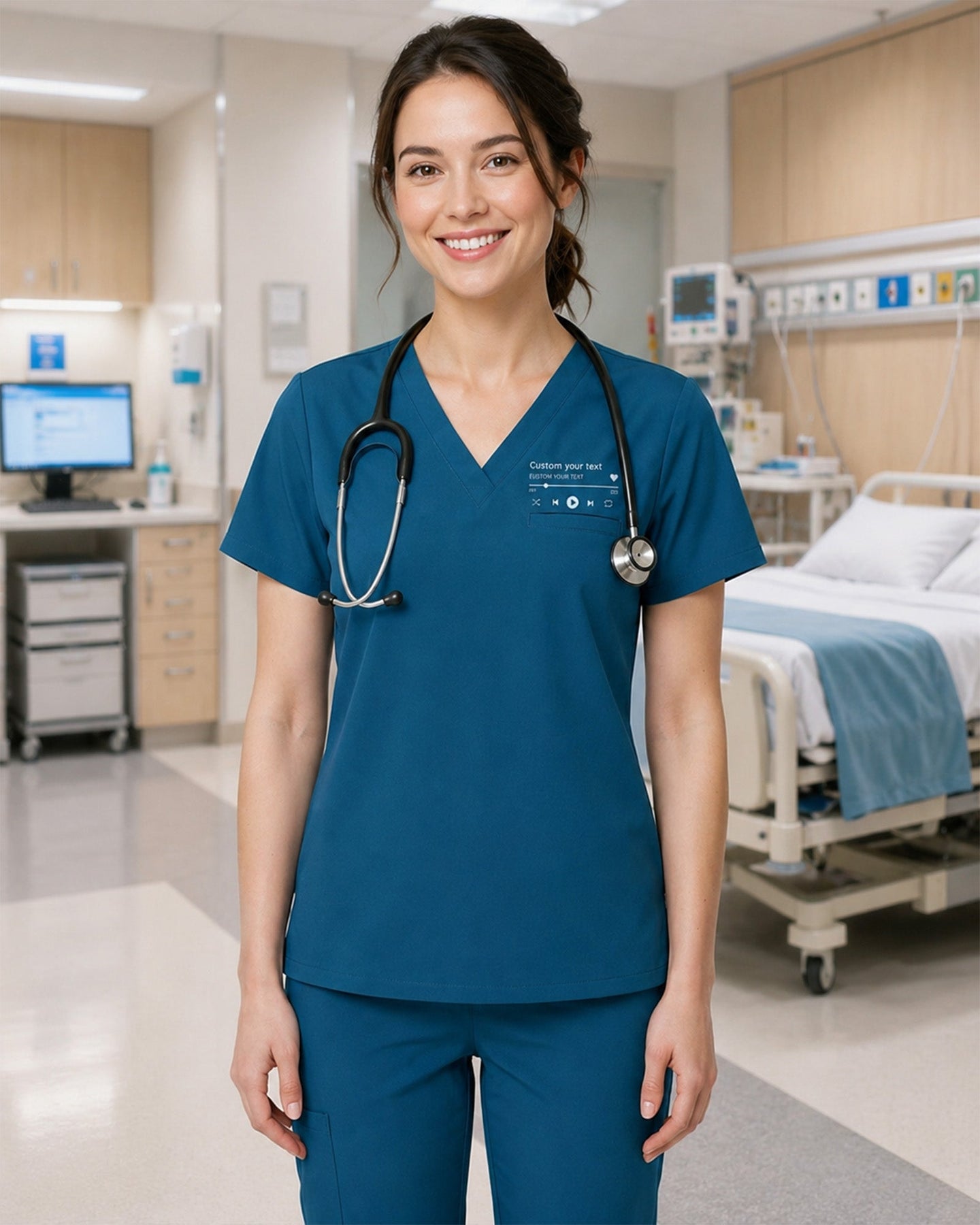 Personalized Favorite Song Name Nurse Top - Scrubloop