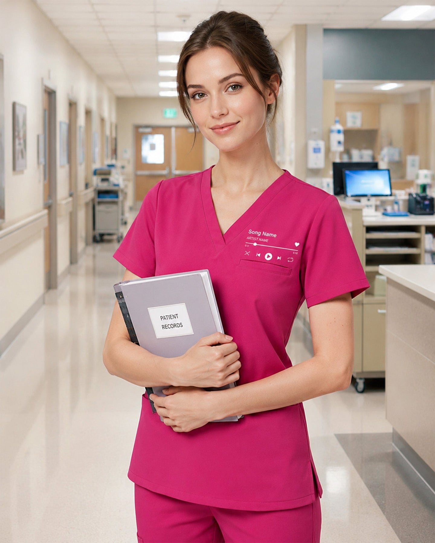 Personalized Favorite Song Name Nurse Top - Scrubloop