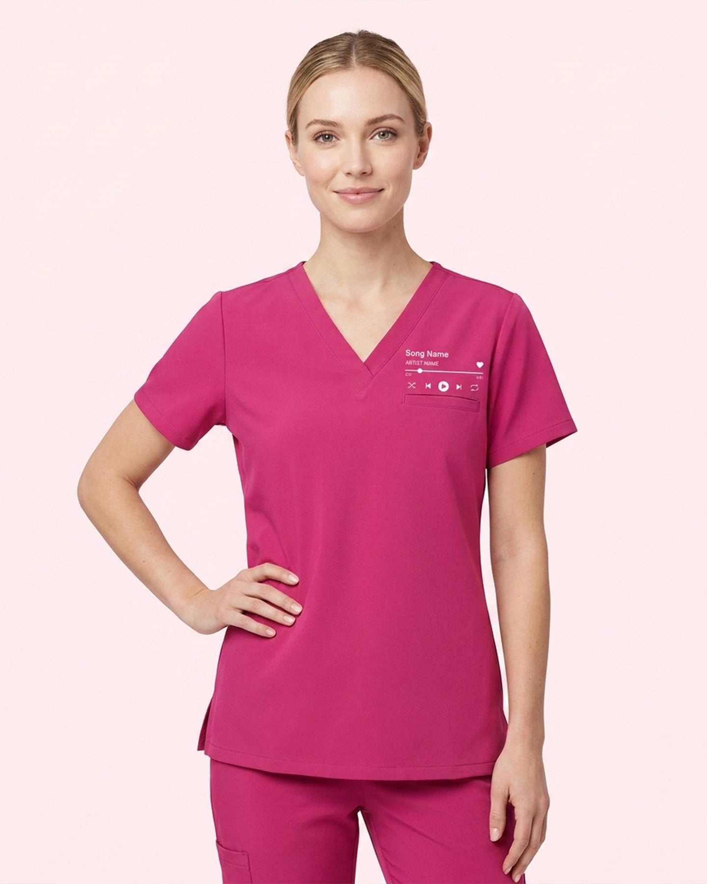 Personalized Favorite Song Name Nurse Top - Scrubloop