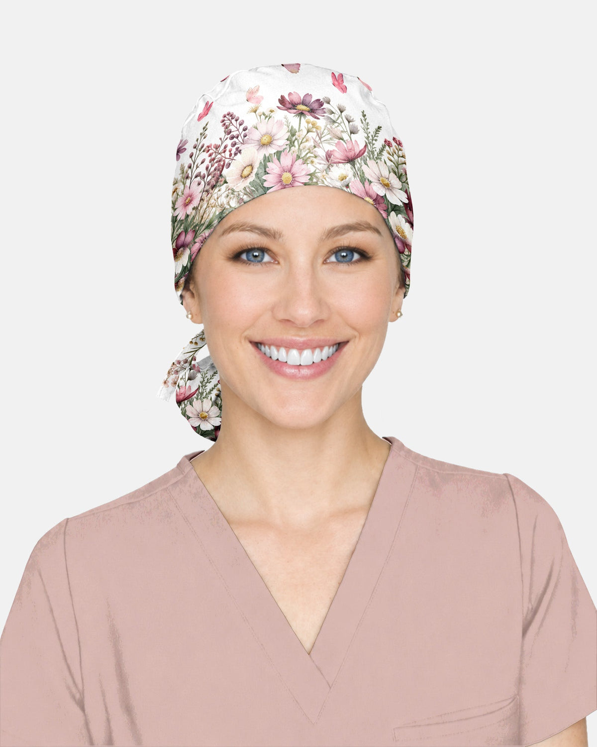 Personalized Job Title And Year Be Silly Kind Brave Flower Pattern Affirmation Gift For Nurse Cap - Scrubloop