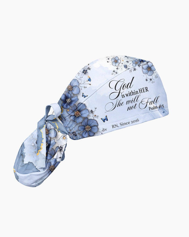Personalized Job Title And Year God Is Within Her She Will Not Fall Nurse Flower Cap