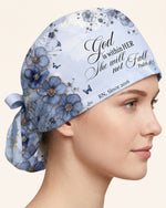 Personalized Job Title And Year God Is Within Her She Will Not Fall Nurse Flower Premium Satin-Lined Scrub Cap - Scrubloop