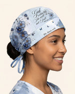 Personalized Job Title And Year God Is Within Her She Will Not Fall Nurse Flower Premium Satin-Lined Scrub Cap - Scrubloop
