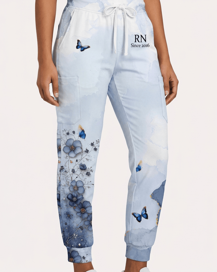 Personalized Job Title And Year God Is Within Her She Will Not Fall Nurse Flower Jogger Pant