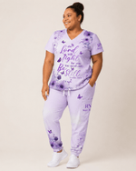 Personalized Job Title And Year The Lord With Fight For You Nurse Flower Women's One-Pocket V-neck Scrub Set - Scrubloop