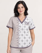 Personalized Job Title Diamond Pattern Gift For Nurse Top - Scrubloop