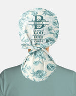 Personalized Name A Child Of God Floral Pattern Christian Gift For Nurse Cap - Scrubloop