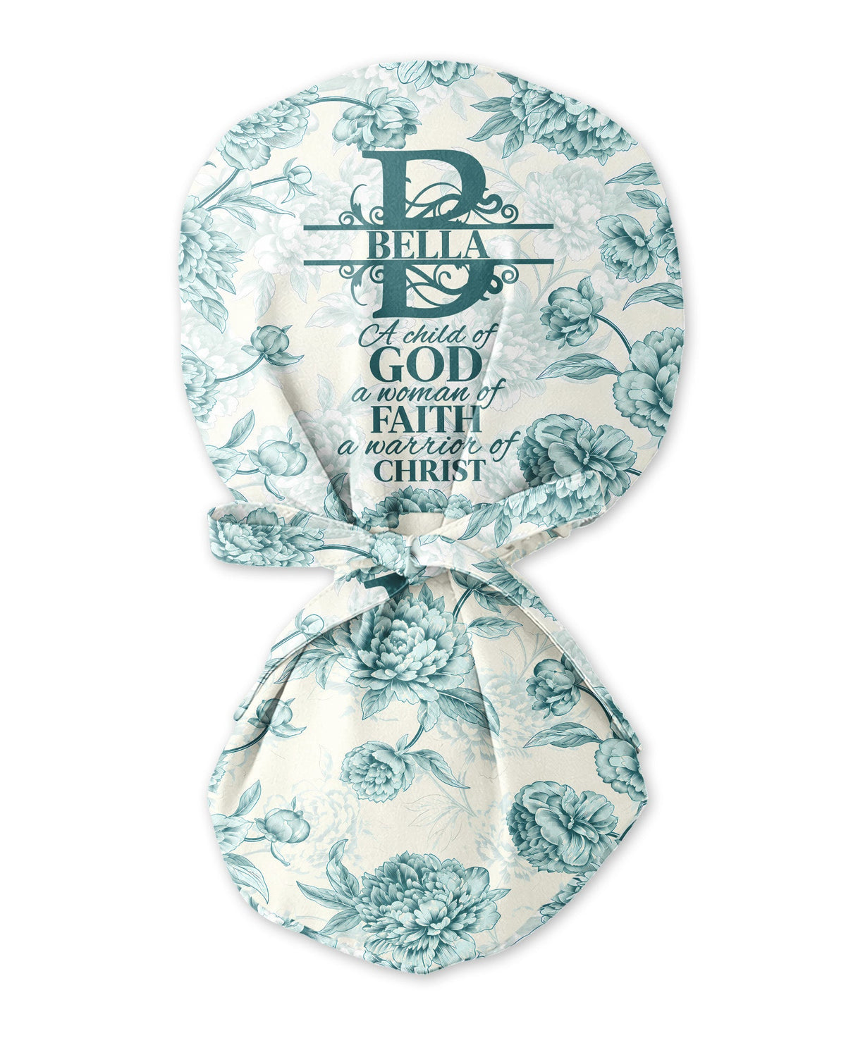 Personalized Name A Child Of God Floral Pattern Christian Gift For Nurse Cap - Scrubloop