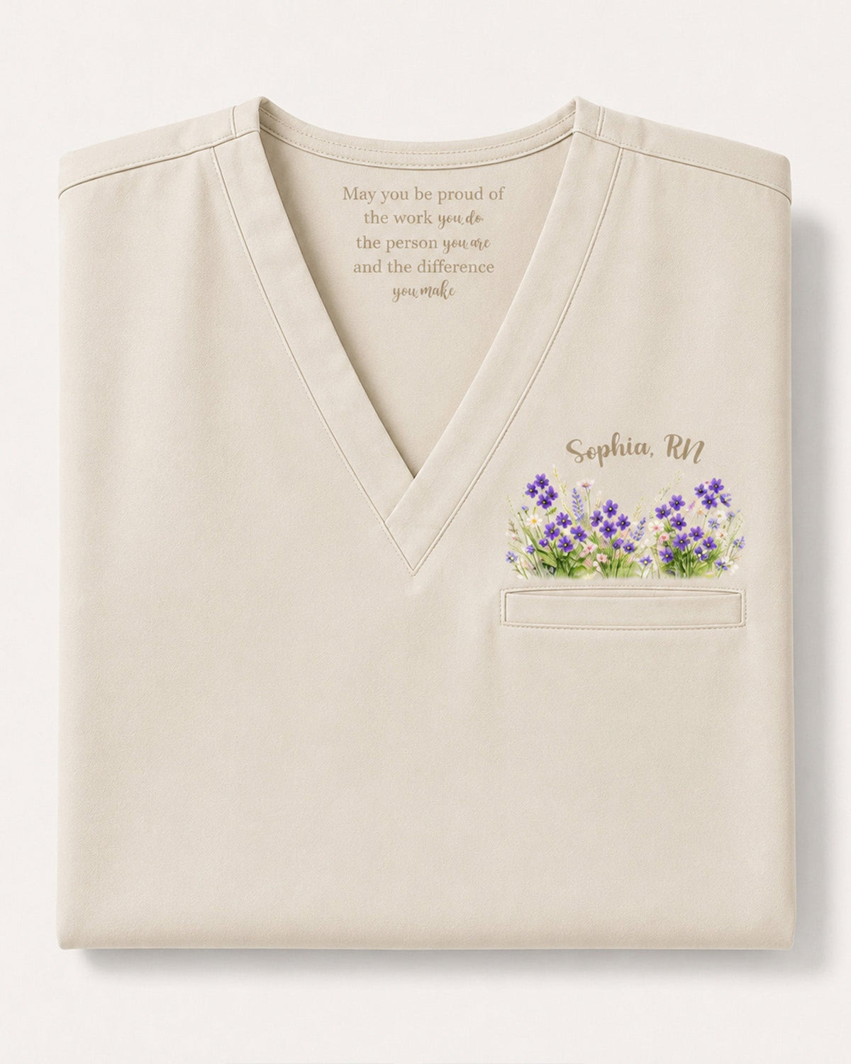 Personalized Name And Birth Month Flower May You Be Proud Gift For Nurse Colleague Top - Scrubloop