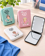 Personalized Name And Character You Can Do Hard Things Gift For Nurse LED Mirror - Scrubloop