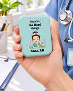 Personalized Name And Character You Can Do Hard Things Gift For Nurse LED Mirror - Scrubloop