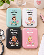 Personalized Name And Character You Can Do Hard Things Gift For Nurse LED Mirror - Scrubloop