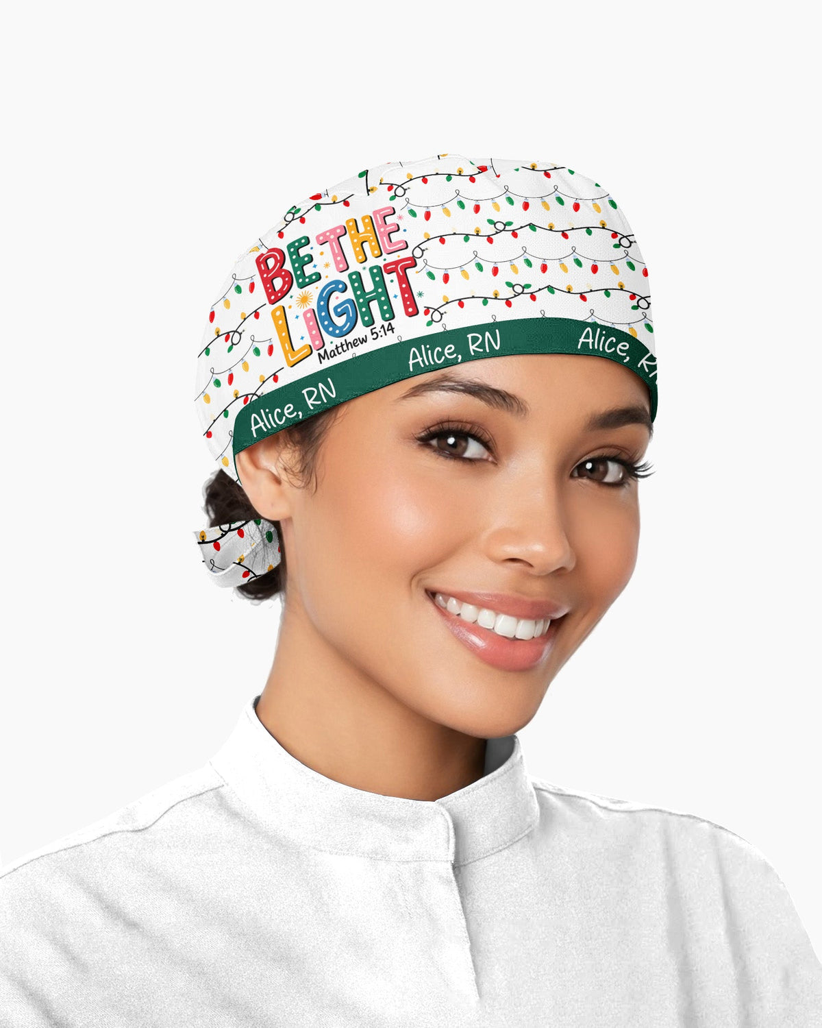 Personalized Name And Job Title Be The Light Christian Christmas Gift For Nurse Cap - Scrubloop