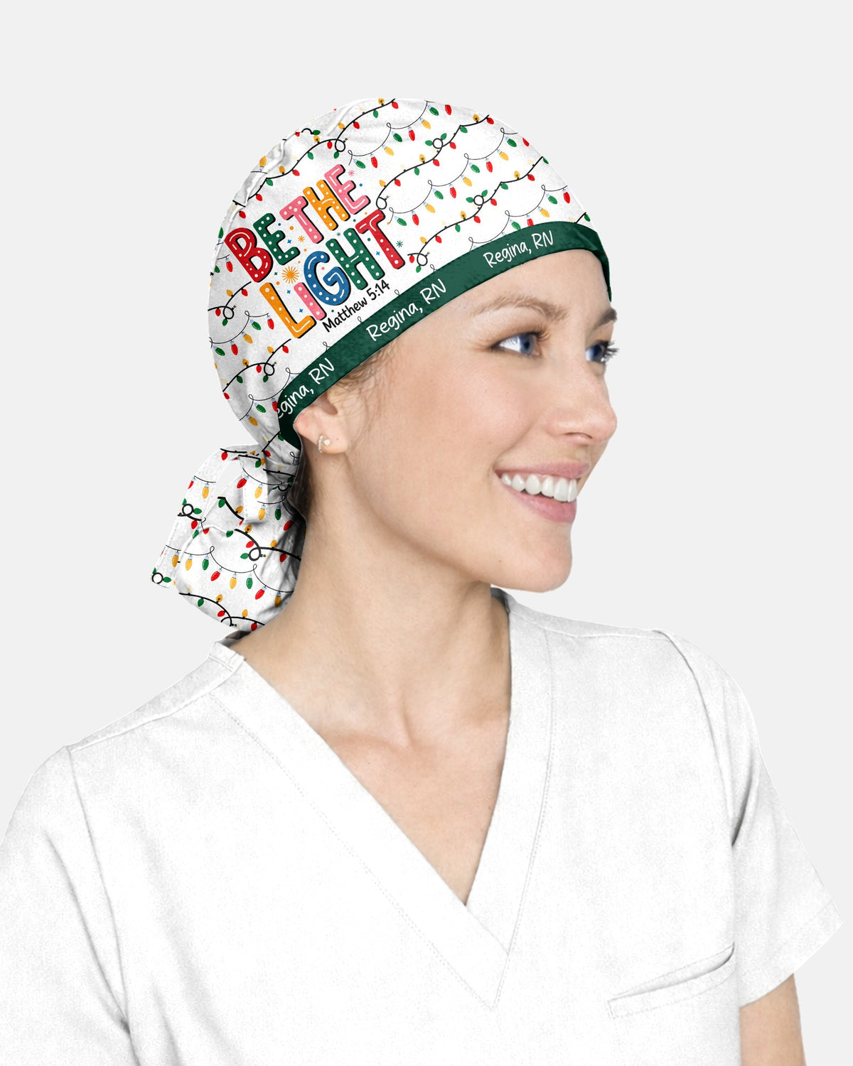 Personalized Name And Job Title Be The Light Christian Christmas Gift For Nurse Cap - Scrubloop