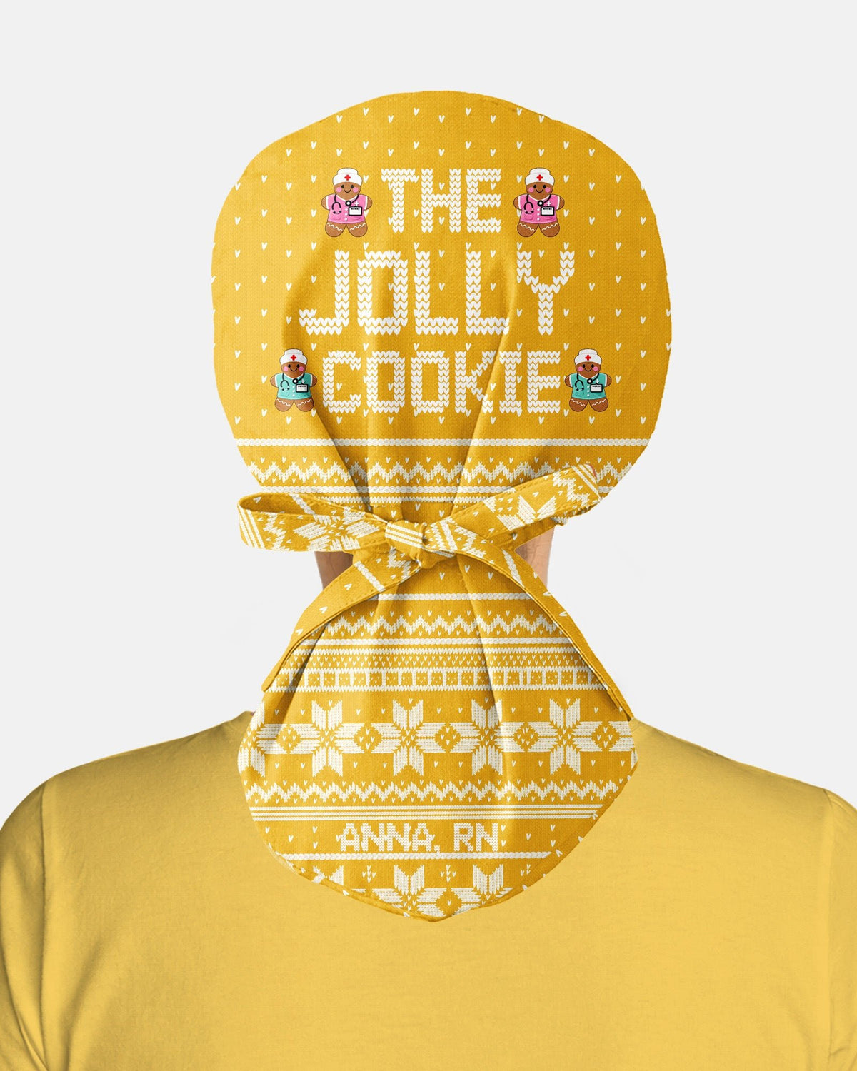 Personalized Name And Job Title Nurse Ginger Bread 3D Effect Print Funny Christmas Gift For Nurse Coworker Cap - Scrubloop
