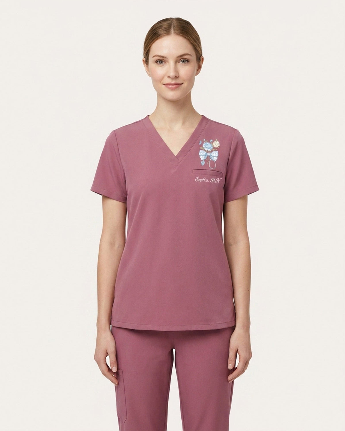 Personalized Name And Job Title Nurse You Can Do Hard Things Stethoscope Bow With Flower Top - Scrubloop