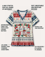 Personalized Name And Job Title Silent Night Ugly Sweater Pattern Funny Christmas Gift For Nurse Top - Scrubloop