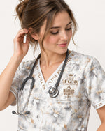 Personalized Name And Specialty A Child Of God Christian Gift For Nurse Top - Scrubloop