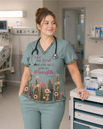 Personalized Name And Specialty But The Lord Stood With Me And Gave Me Strength Christian Gift For Nurse Top - Scrubloop