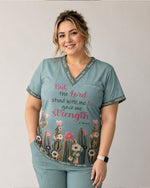 Personalized Name And Specialty But The Lord Stood With Me And Gave Me Strength Christian Gift For Nurse Top - Scrubloop