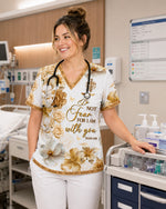 Personalized Name And Specialty Do Not Fear For I Am With You Bible Verse Christian Gift For Nurse Top - Scrubloop