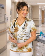 Personalized Name And Specialty Do Not Fear For I Am With You Bible Verse Christian Gift For Nurse Top - Scrubloop