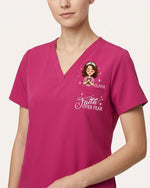 Personalized Name And Specialty Faith Over Fear Christian Gift For Nurse Top - Scrubloop