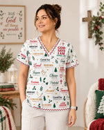 Personalized Name And Specialty God Says I Am Christmas Pattern Christian Gift For Nurse Top - Scrubloop