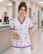Personalized Name And Specialty God Says I Am Nurse Bible Pattern Top - Scrubloop