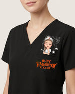 Personalized Name And Specialty Happy Halloween Funny Gift For Nurse Top - Scrubloop